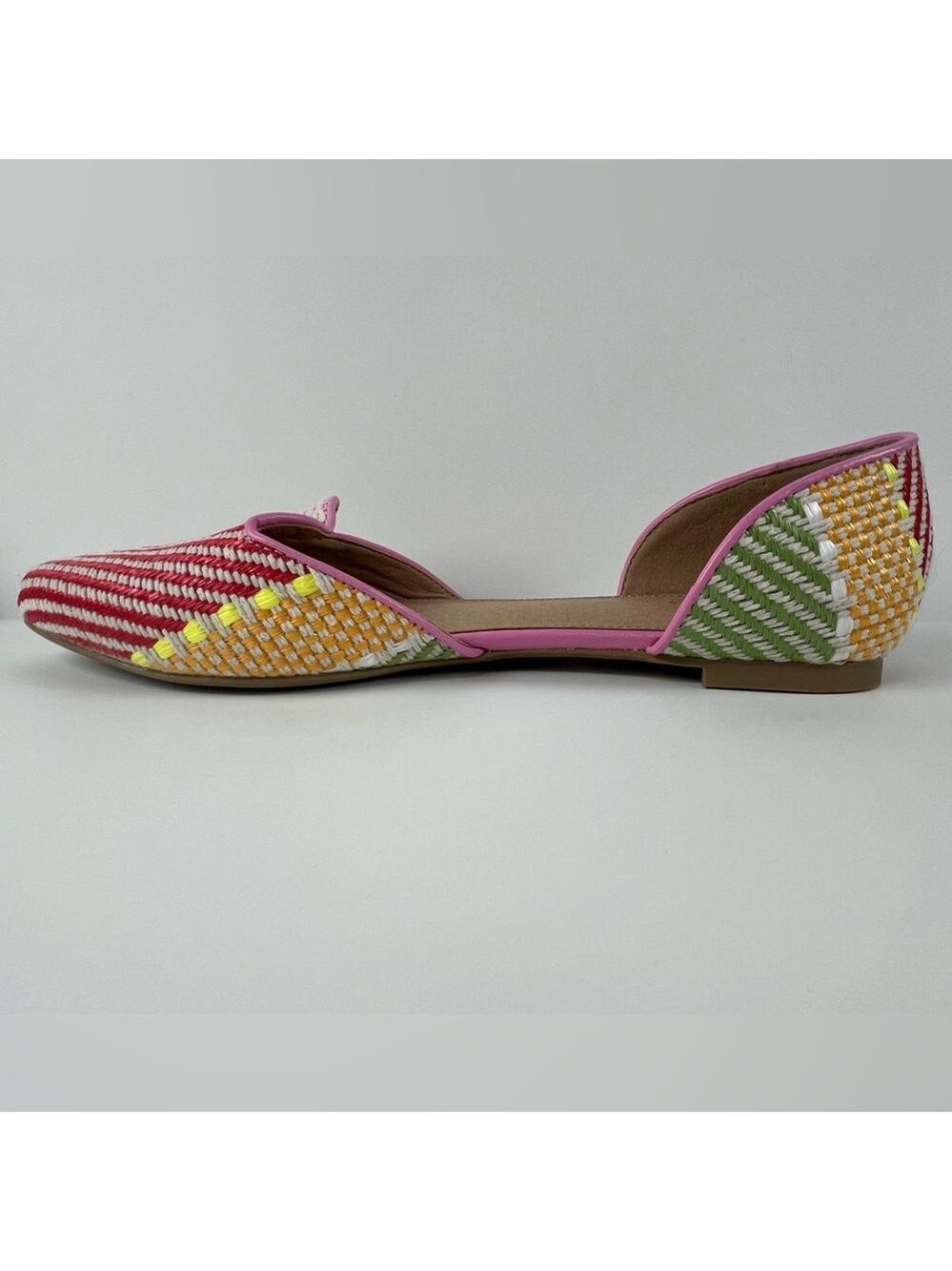 C Est 1946 Colorful Woven Multi Color Pointed Toe Flats size 10 New without Box - Picture 7 of 13